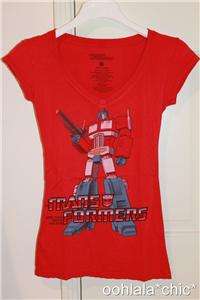 TRANSFORMERS Womens Red Logo Tee T Shirt All Sizes NWT  