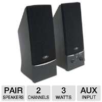 Cyber Acoustics CA 2014 Desktop Speakers   2.0 Channels, 3 Watts, 1.5 