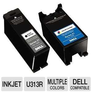 Dell 21 Black Ink Cartridge and Dell 21 Color Ink Cartridge Bundle at 