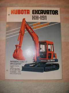 ORIGINAL Kubota KH 191 Excavator Sales Brochure  