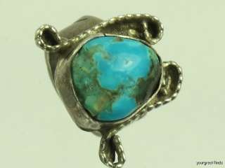   SOUTHWESTERN TRIBAL 925 STERLING SILVER & TURQUOISE RING  