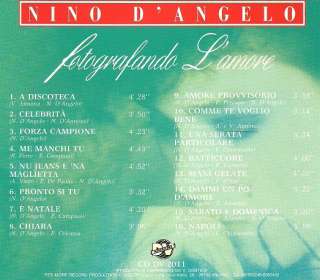 FOTOGRAFANDO LAMORE   Nino DAngelo   CD   1986   Pop  