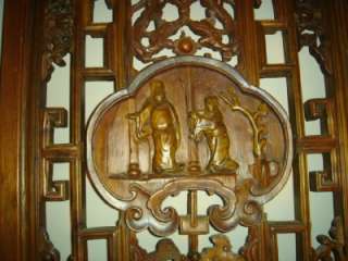 Antique Chinese interior divider screen panels Carved  
