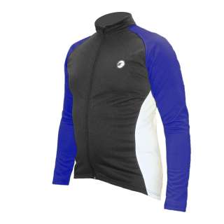 Winter Weight Cycling Jersey   Mens Black/Blue  