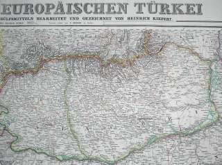   Kiepert 4 Sheet Wall Map EUROPEAN TURKEY BALKANS DANUBE Enormous