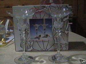 Pasabahce Blossoms crystal pair of candle holders boxed  