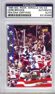 Herb Brooks Autographed Signed 1995 Miracle on Ice Card PSA/DNA 