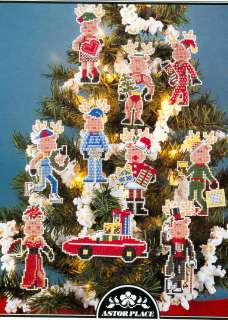 Perforated Paper REINDEER REVELERS Christmas Ornaments Cross Stitch 
