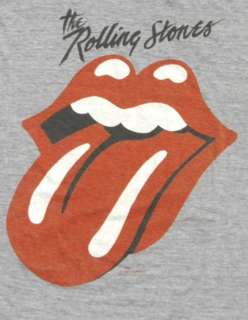   80s THE ROLLING STONES Tri Blend Heather Grey CONCERT Tour T Shirt M G