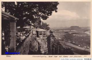 Foto AK Walter Hahn, Elbsandsteingebirge, Bastei Hotel, u.Lilienstein 