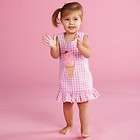 MUD PIE Ice Cream Pom Pom Dress 2T/3T Pink Gingham Chiffon Ruffle