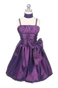 Purple Bubble Flower Girl Dress size 2 4 6 8 10 12 14 16   5237  