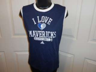 NEW Dallas Mavericks Womens Medium M Navy Blue Sleeveless Adidas Shirt 