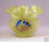 FENTON   Art Glass Vase   Hand Painted   LOUISE PIPER  
