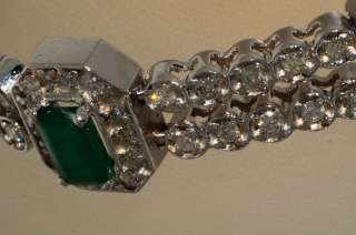 9,000 5.95CT EMERALD & DIAMOND CLUSTER BRACELET BEAUTIFUL  