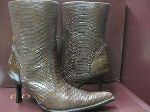 NEW WOMENS DOLCE CROCODILE SNAKE SHORT POINTY BOOTS SHOES.  