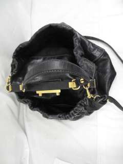 Miu Miu Faded Black Leather 2 Way Style Top Handle/Strap Bag W/Gold 