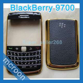 Blackberry 9700 Bold Full Faceplate Housing Cover Tools Black Golden 