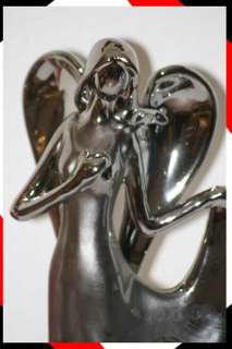 Design Deko Skulptur silberner Engel silber poliert NEU  