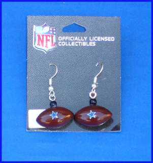 NFL Dallas Cowboys Logo Football Earrings  
