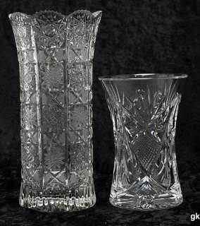 Lovely Vases 1 Waterford Crystal, 1 Pressed Glass 1930s  