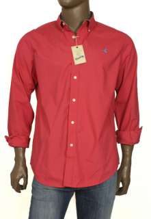 NEW MENS CR CLUB ROOM WASHED COTTON CORAL FITTED SHIRT  