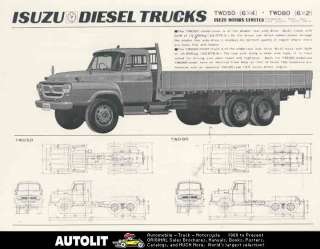 1966 Isuzu TWD50 TWD80 16 Ton 6x4 6x2 Truck Brochure  