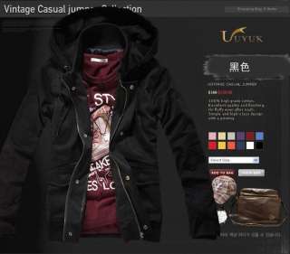 2011 NEW Mens Korean Handsome Essential Classic Hoodie Jacket Black 