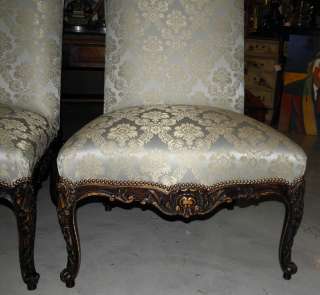 Pair of Huge Antique Carved Italian Renaissance Chairs NR  