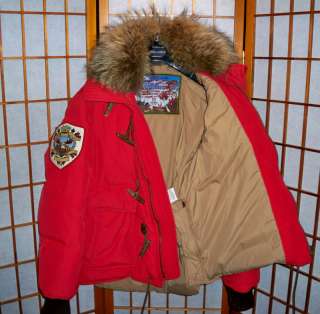 DSQUARED 2 RED PUFFER FUR COAT PUFFA JACKET DOWN COLLECTORS 
