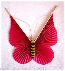 Deko Schmetterling, Fächer, groß, Pink, NEU & OVP  