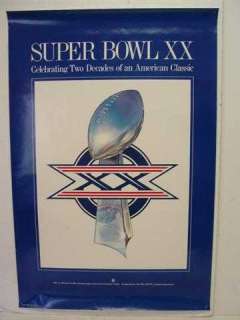   Bowl XX Poster Chicago Bears New England Patriots (sku 4613)  