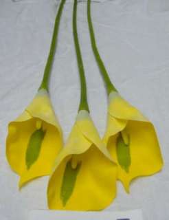 Yellow Open Silk Calla Lily Wedding Flowers 0705  