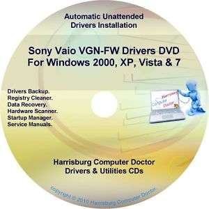Sony Vaio VGN FW Drivers Restore Recovery CD/DVD  
