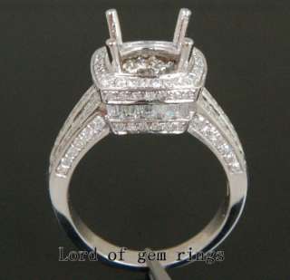   Cut 14K White Gold Baguette 2.06CT VS Diamond Engagement Ring Setting