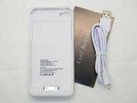 WHITE New 1900mA External Backup Battery Charger Case Black For Iphone 