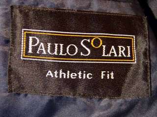 Paulo Solari Athletic Cut Mens DB Blazer 40R +Silk Tie  