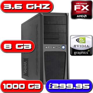 AMD BULLDOZER QUAD CORE 3.60Ghz ATI HD 6450 1TB 8GB DDR3 RAM GAMING 