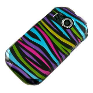 Pantech Crossover P8000 AT&T Rainbow Zebra Hard Case Cover +Screen 
