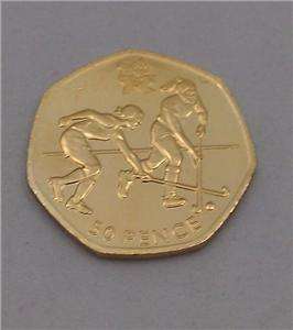24K Gold Plated 50p Olympic Coin Hockey FREE P&P  