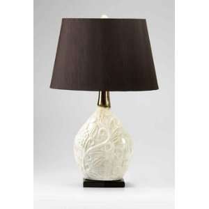 Cyan Lighting 04387 1 Athena   One Light Table Lamp, White Finish with 