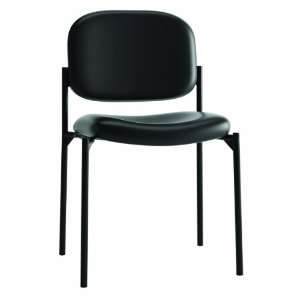 basyx by HON HVL606 Armless Guest Chair, Black Leather  