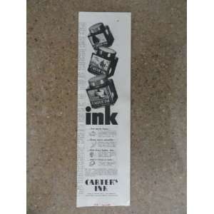 Carters Ink,Vintage 30s print ad (ink bottles) Original vintage 1938 