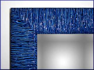 SPECCHIERE MODERNE LACCATE CORNICE BLU LACCATA 58x78 EFFETTO CERAMICA 