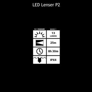 LEATHERMAN LED LENSER P2 BLACK FLASHLIGHT RETAIL BOX 880046  