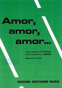 Ruiz Amor, Amor, Amor, Noten für Gesang und Gitarre  