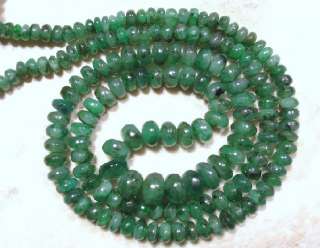 Plain Real Emerald Rondelle Beads D (Select A Size) A+  