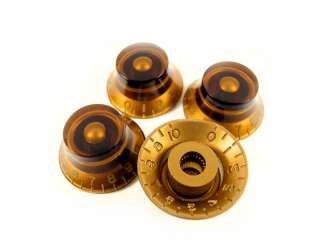 Gibson Bell Shaped knobs Amber embossed numbers 4pk  