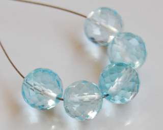 Eye Clean Sky Blue Topaz Faceted Rondelle Beads 5mm.  