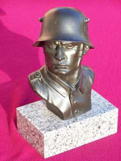 Soldatenbüste 2. Weltkrieg Landser SOLDAT original um 1940 bronze in 